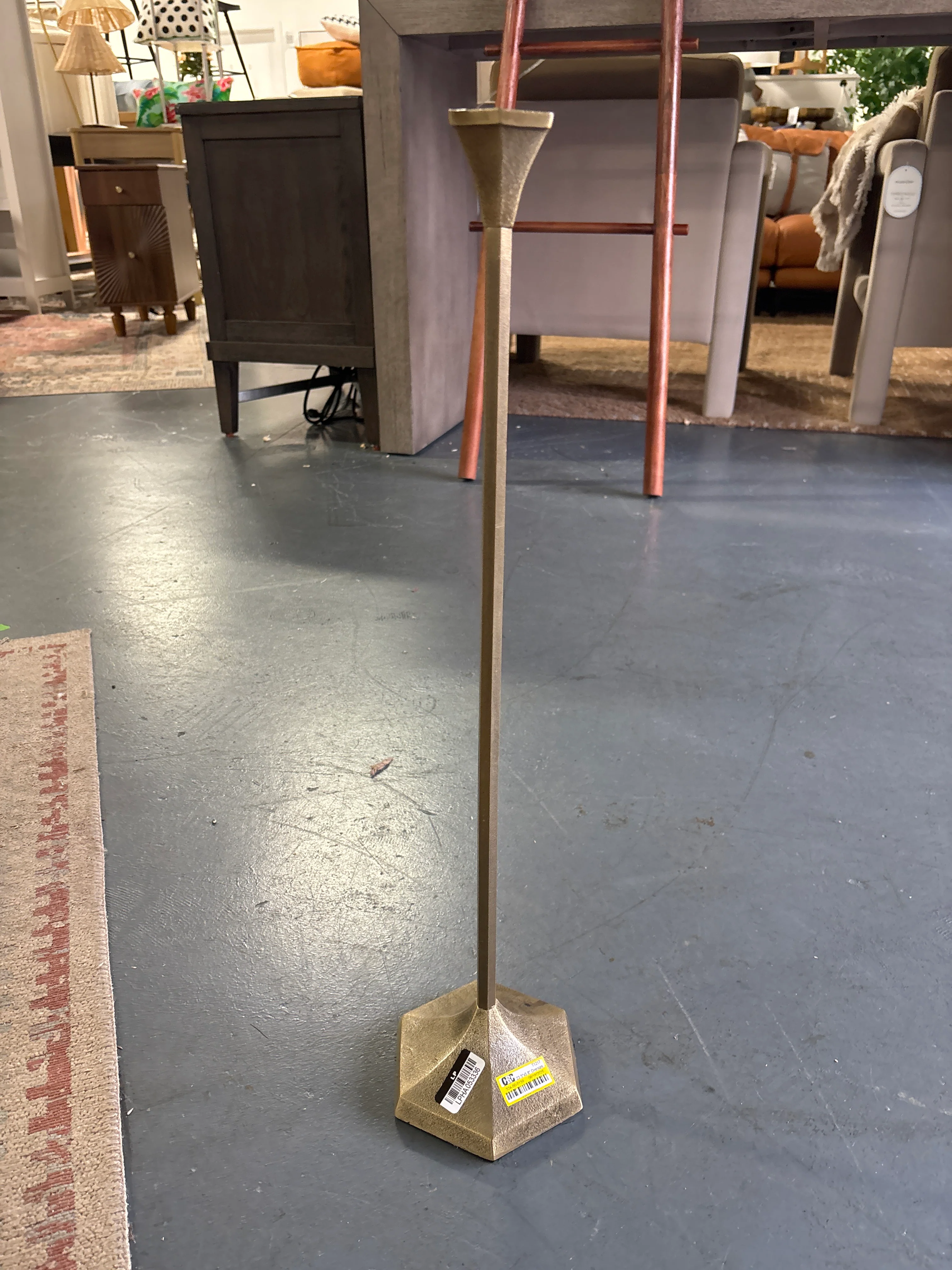 Oversized Floor Taper Candlestick - Brass SHOWROOM ITEM - Image 2