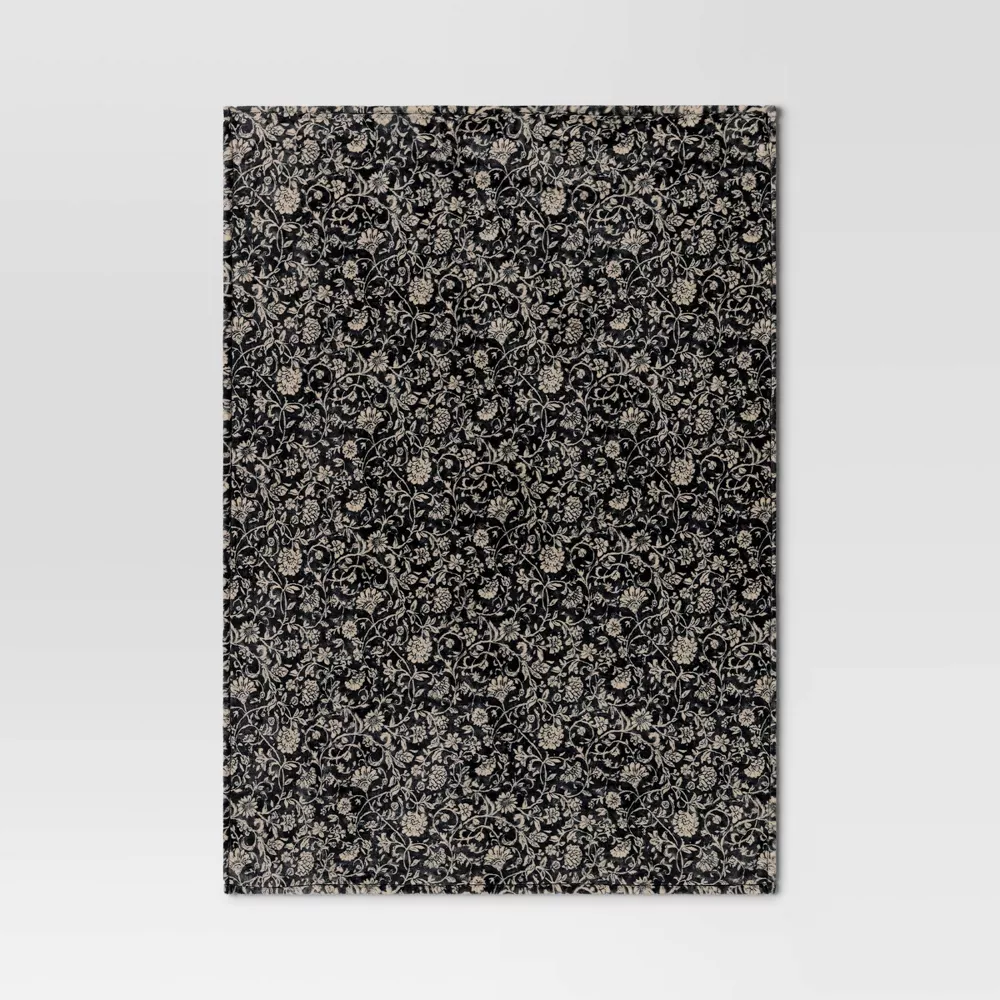 Oversized Printed Floral Primalush Throw Lack/Neutral - Image 2