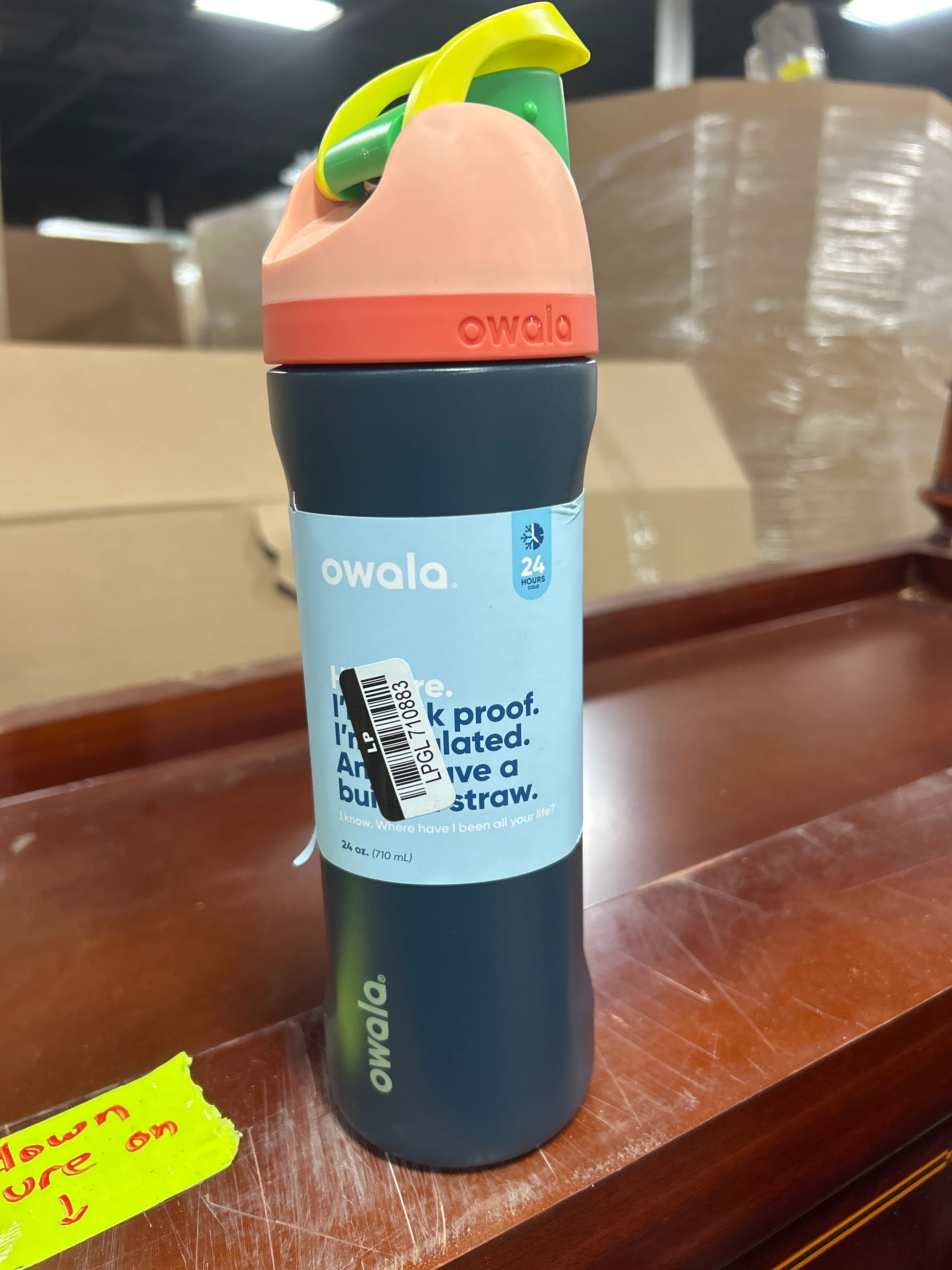 Owala 24oz FreeSip Stainless Steel Water Bottle - Navy Nights SHOWROOM ITEM - Image 2