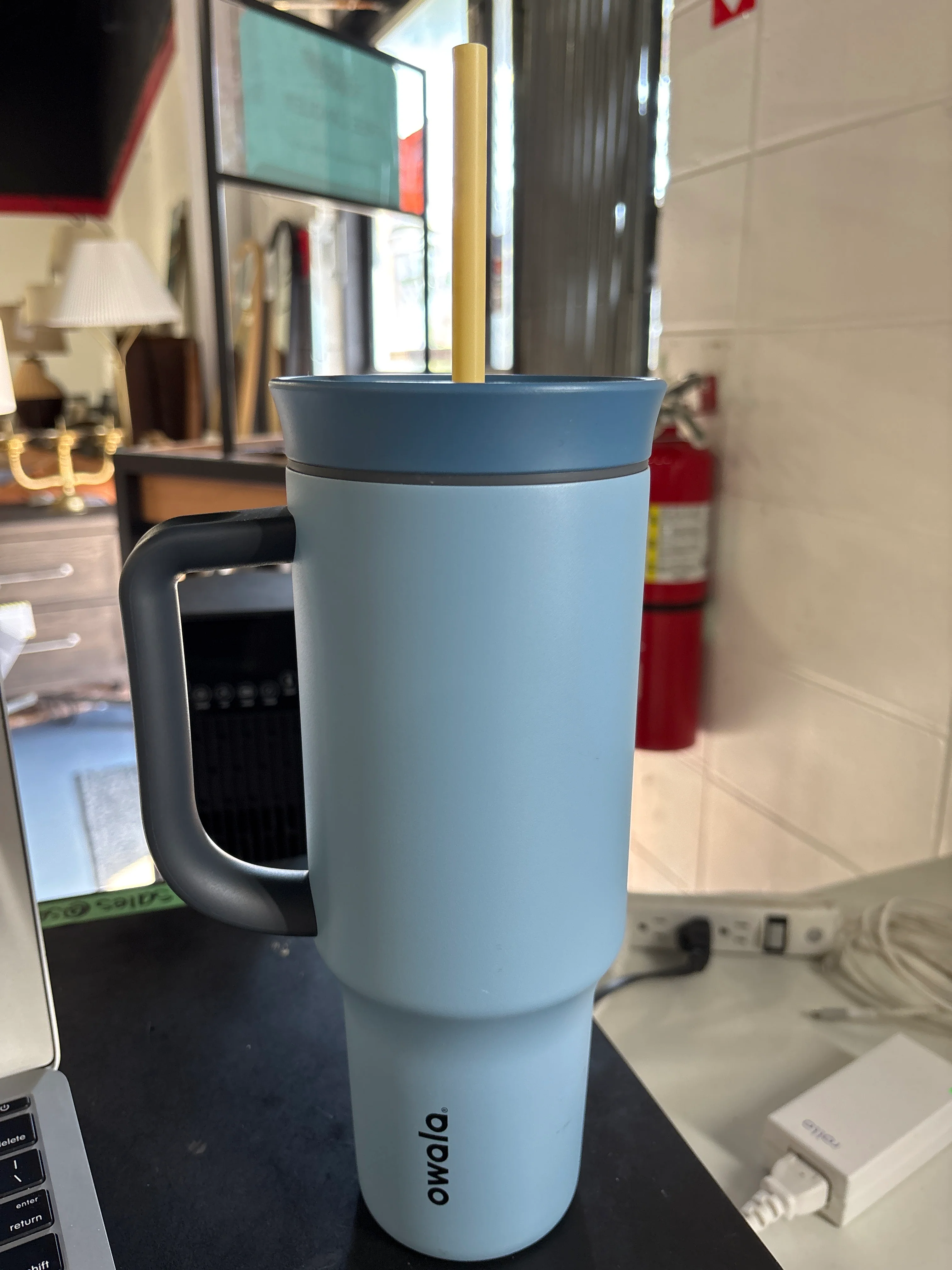 Owala 40oz Stainless Steel Straw Tumbler - Rainstorm (Blue) SHOWROOM ITEM - Image 2