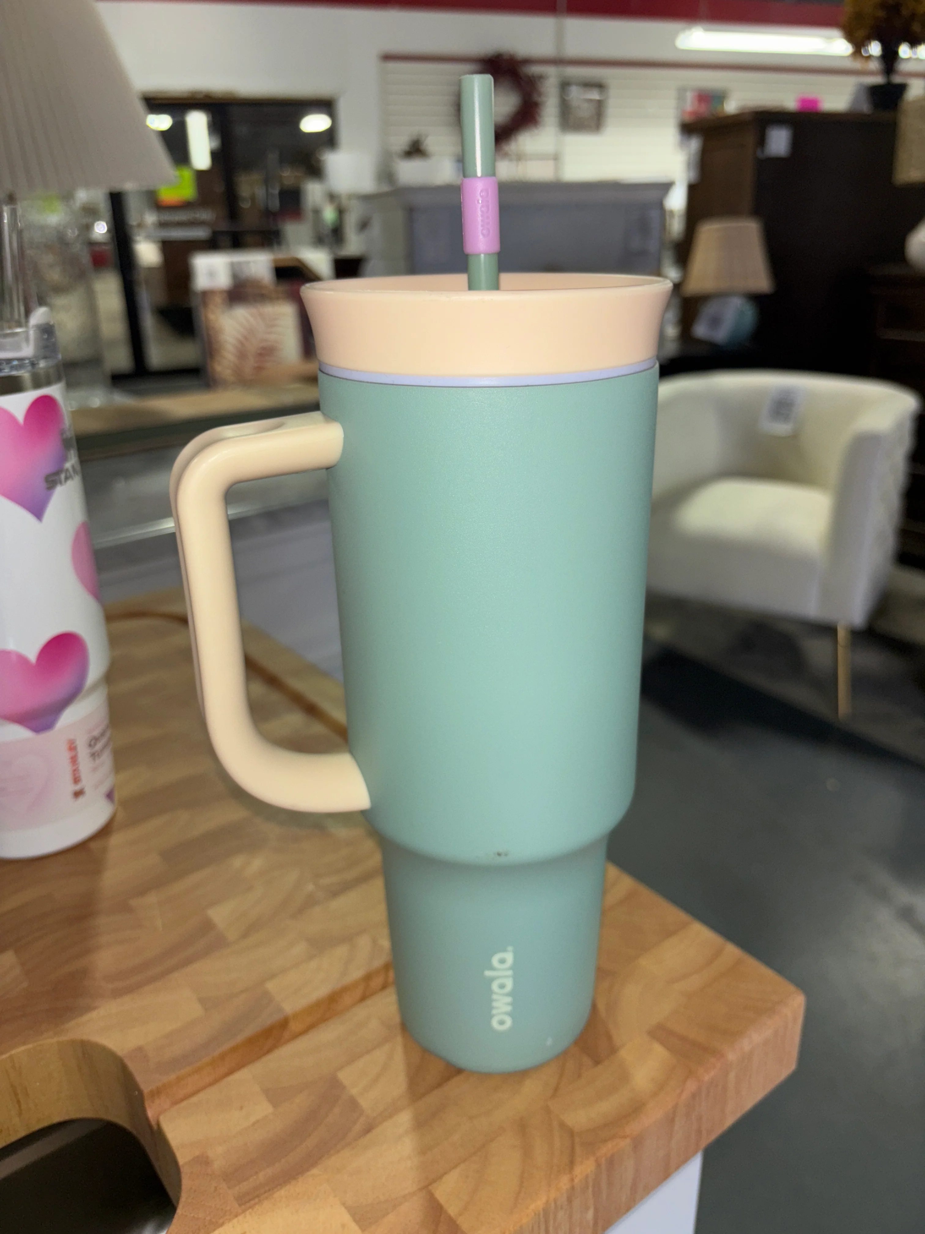 Owala 40oz Stainless Steel Straw Tumbler - Sage Green SHOWROOM ITEM - Image 2