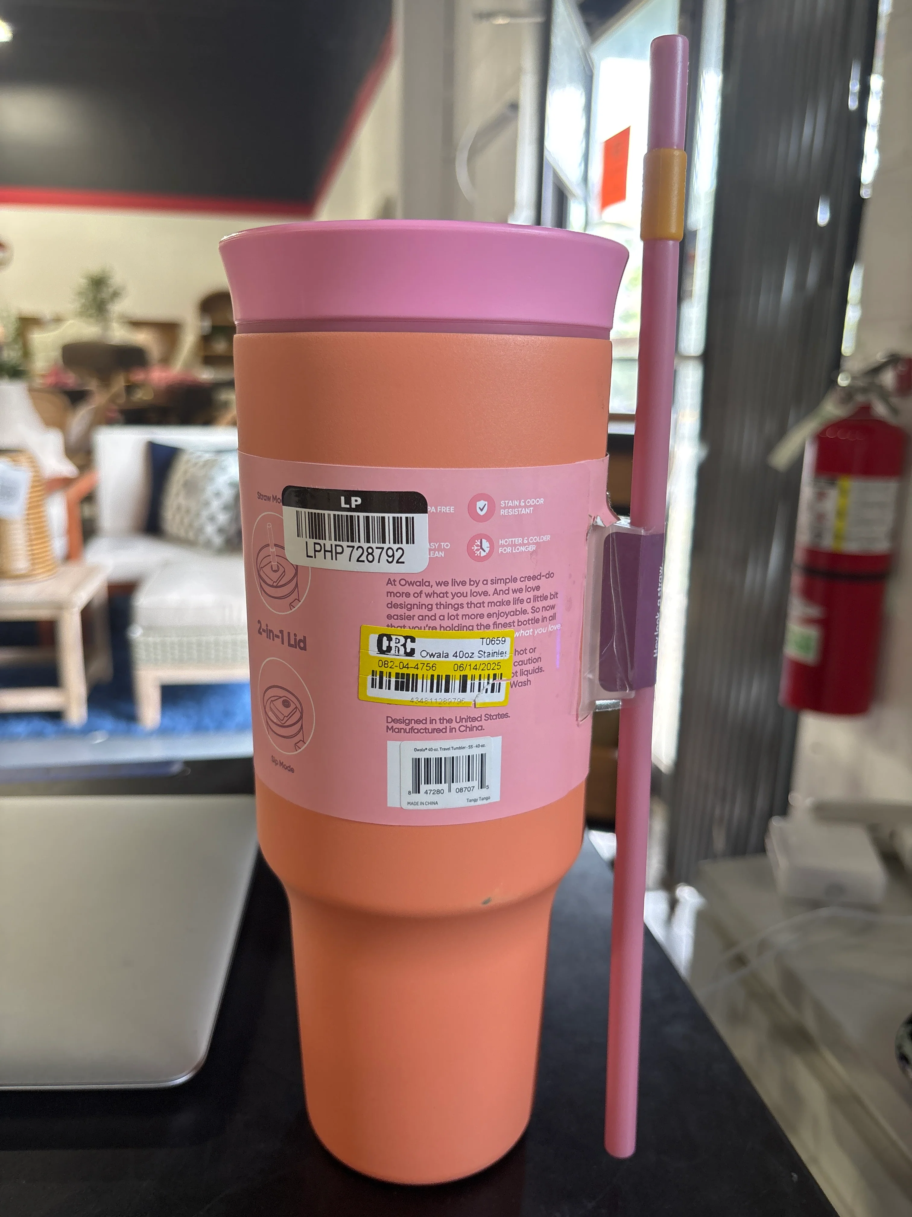 Owala 40oz Stainless Steel Straw Tumbler - Tangy Tango SHOWROOM ITEM - Image 3