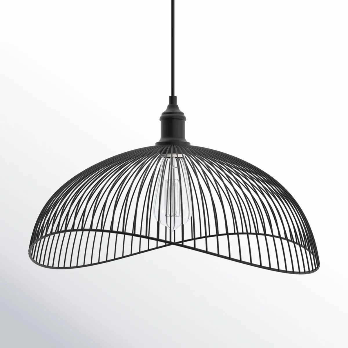 Oxendine 1 - Light Black Woven Metal Shade Pendant
