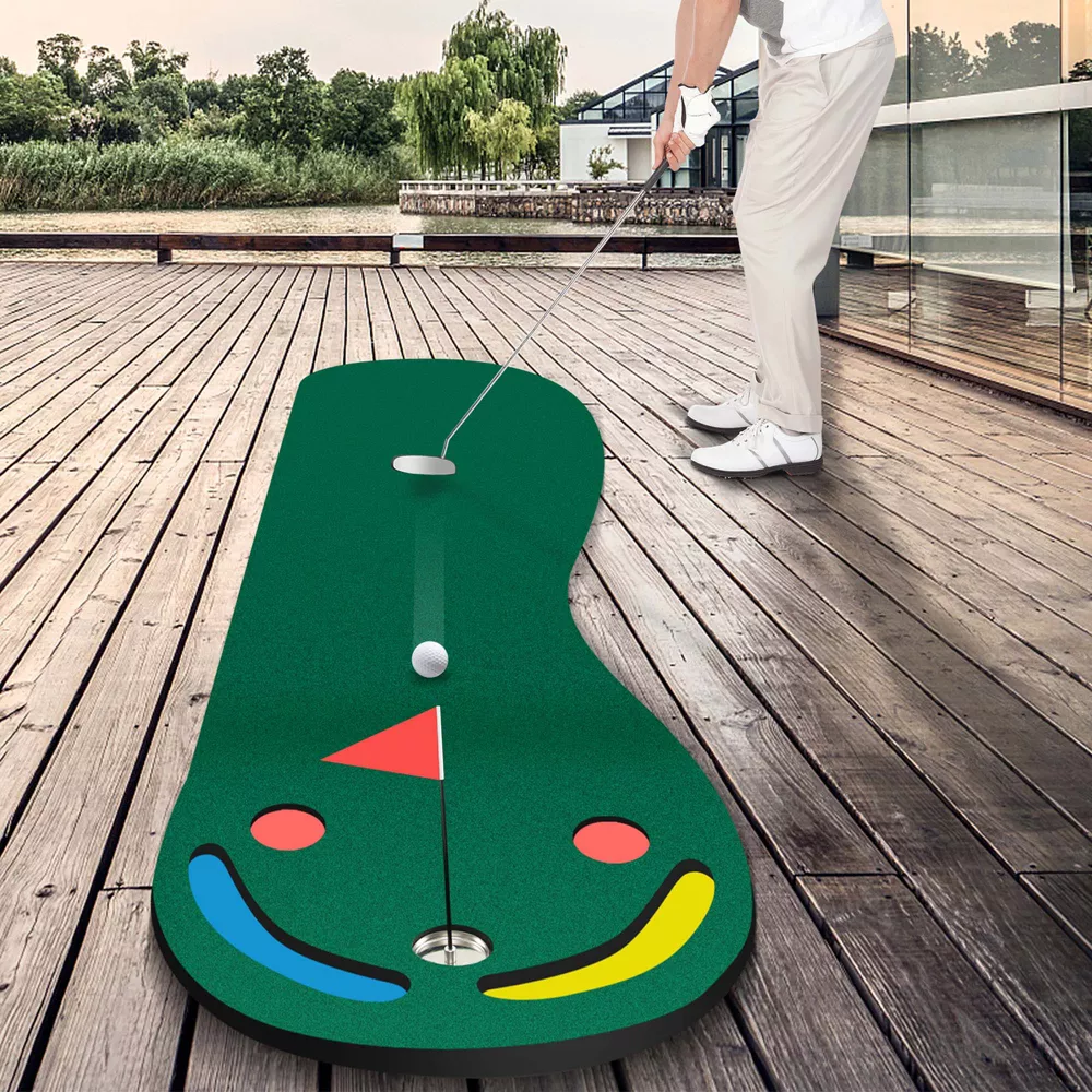 Par 3 Holes Golf Putting Green Mat Set for Indoor & Outdoor Practice - Image 3