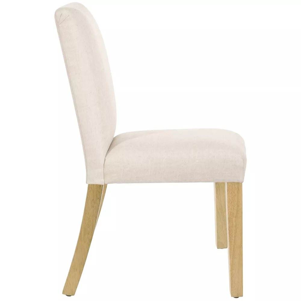Parsons Dining Chair Linen Talc with Natural Legs - Image 3