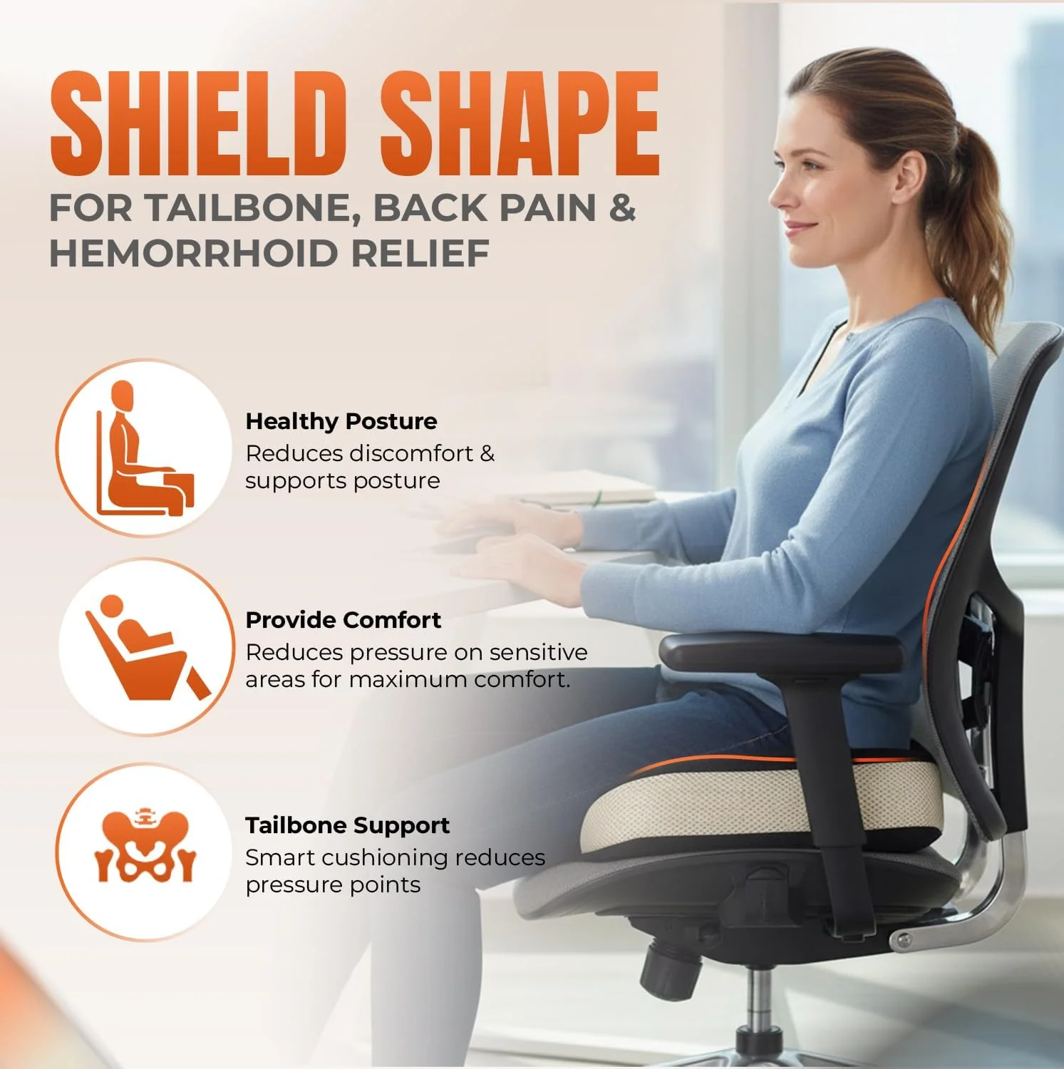 Patented 55D Memory Foam Seat Cushion - Image 4