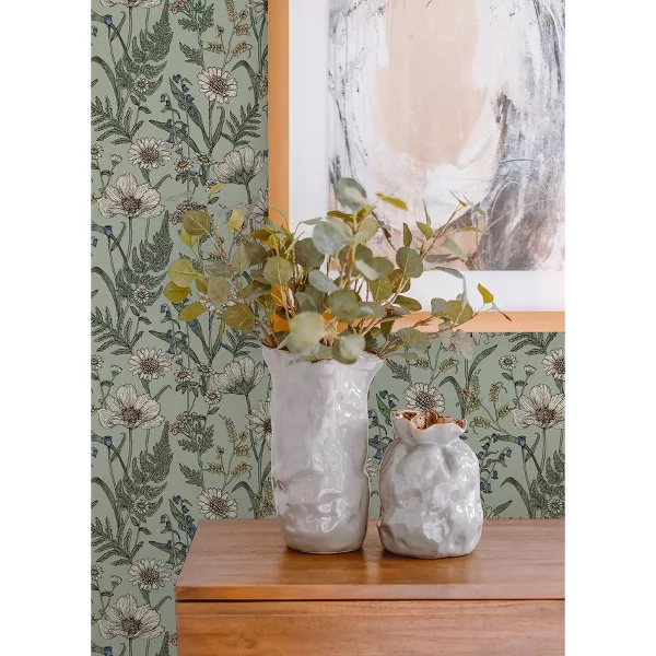 SET OF 7 Peel and Stick 1pc Wallpaper Spring Meadow Green - Image 4