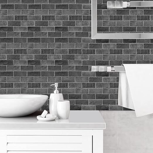 Peel and Stick Backsplash (Grey Brick) - Image 3