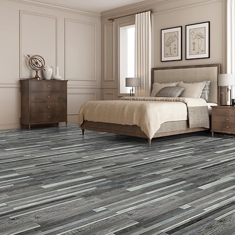 36-Pack Peel and Stick Floor Tiles Vinyl Plank Flooring Wood Look - Image 3