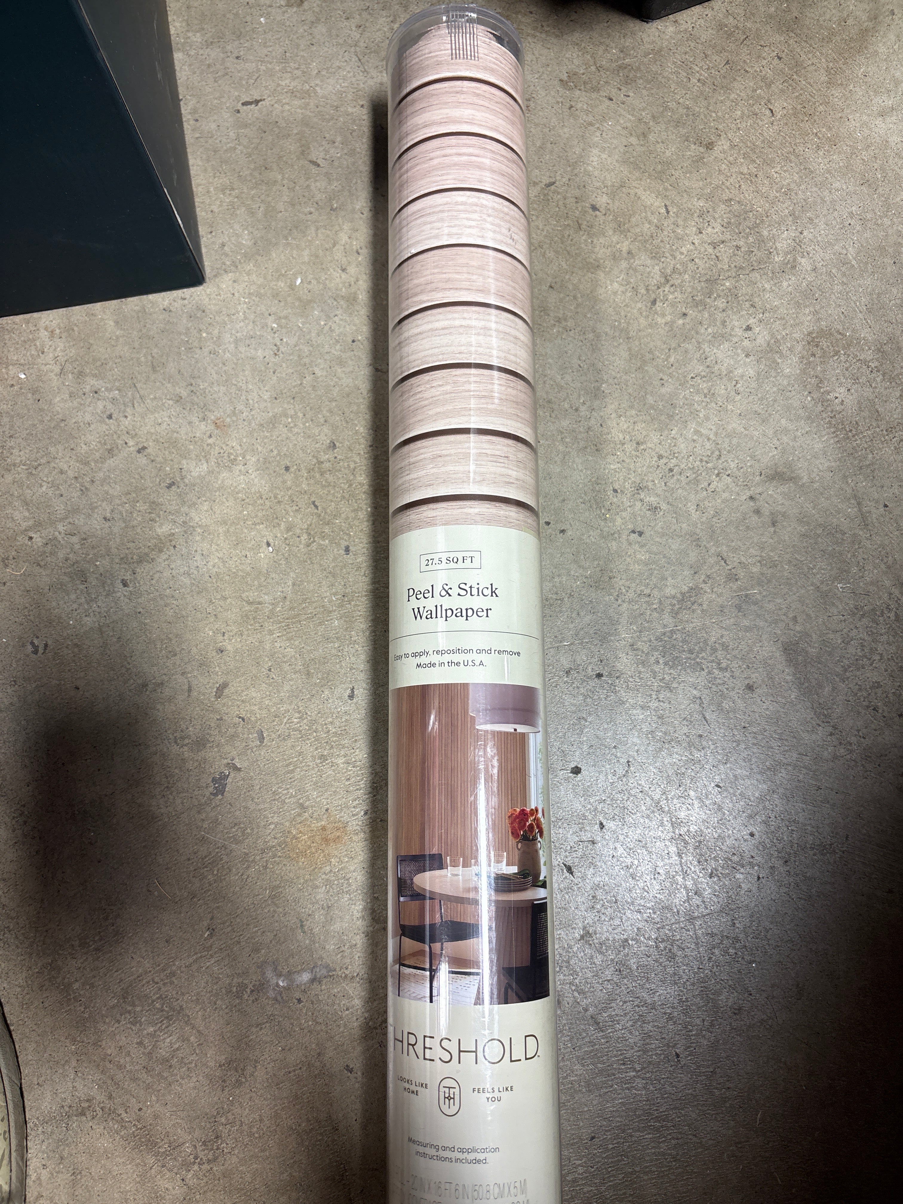 Peel & Stick Wallpaper White - Threshold™: Removable Vinyl, Wood Grain, Stain-Resistant, Washable SHOWROOM ITEM