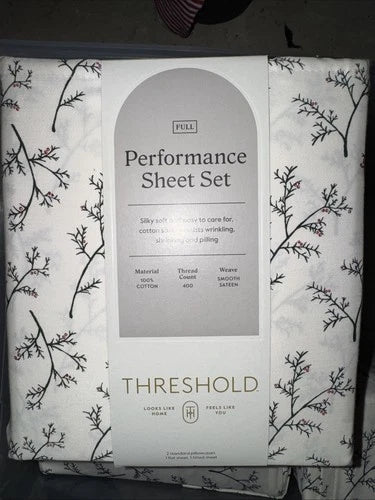 Performance Sheet Set Holiday Holly Branches 400 Thread Ct Winter Full