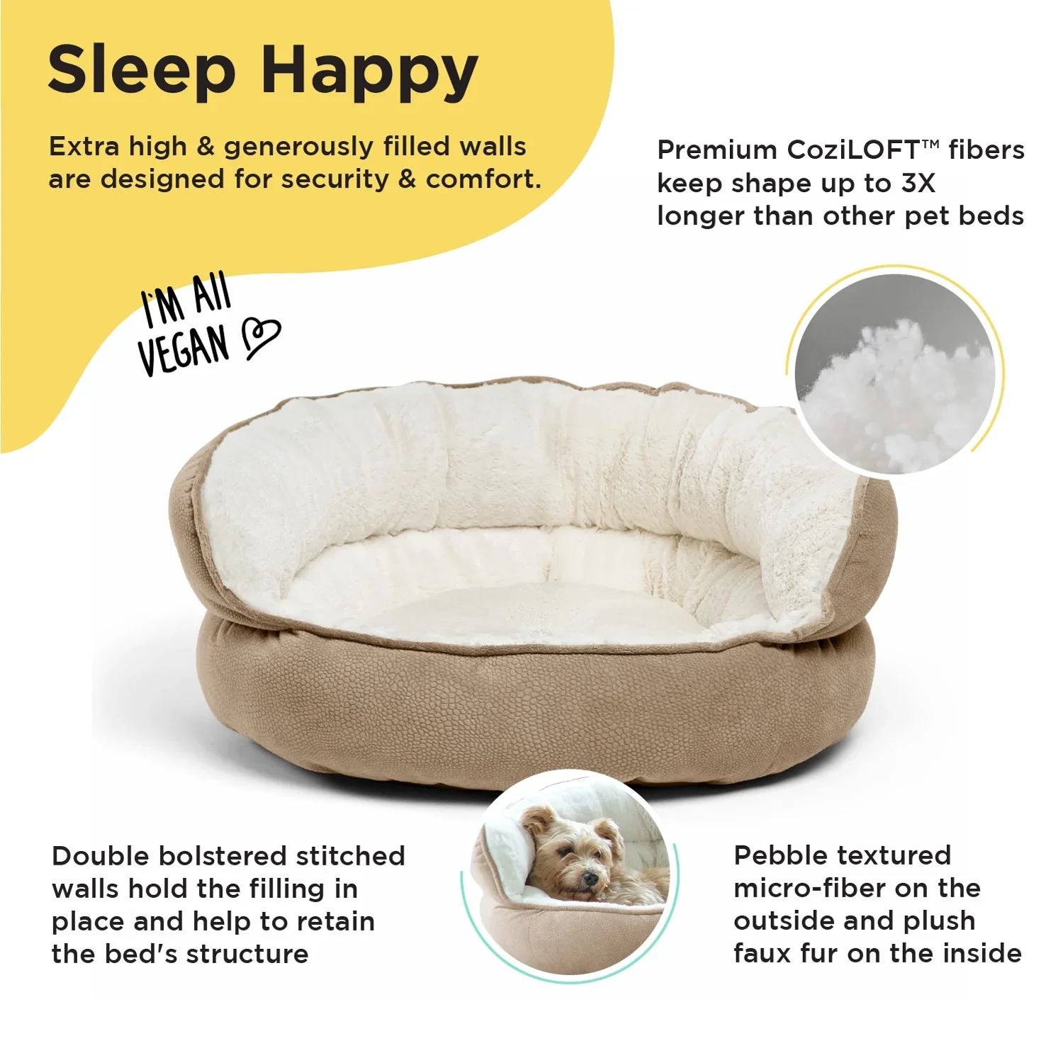 Pet Throne Wheat Jumbo Round Orthopedic Cat and Dog - Image 3