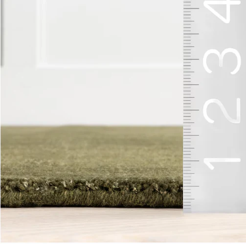 Petra High-Low Wool-Blend Verdant Green Area Rug 6x9 - Image 2
