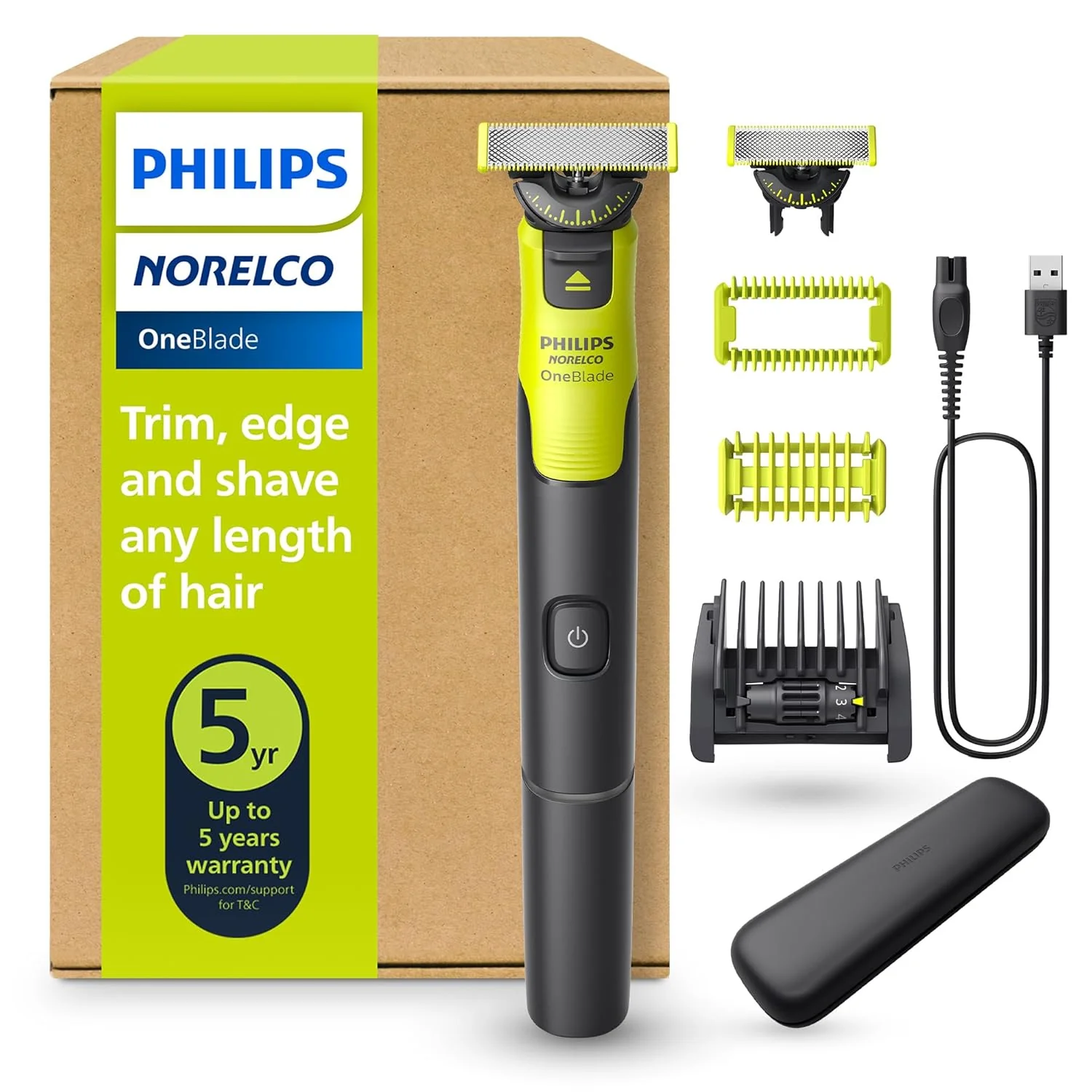 Norelco OneBlade 360 with Connectivity Hybrid Face + Body, Electric Beard Trimmer, Shaver