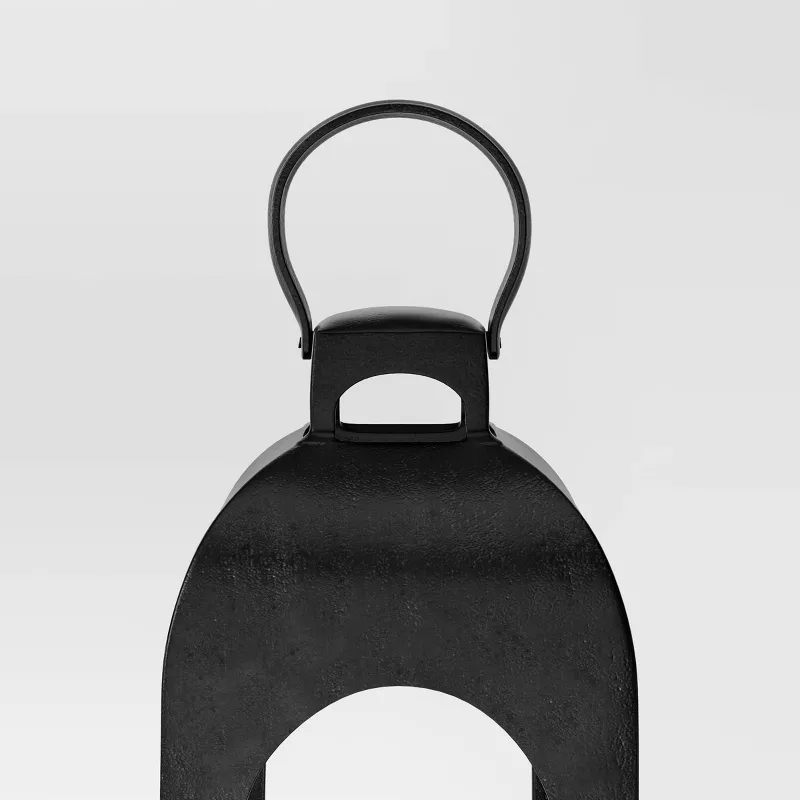 Pillar Cast Aluminum Outdoor Lantern Candle Holder Black - Image 5