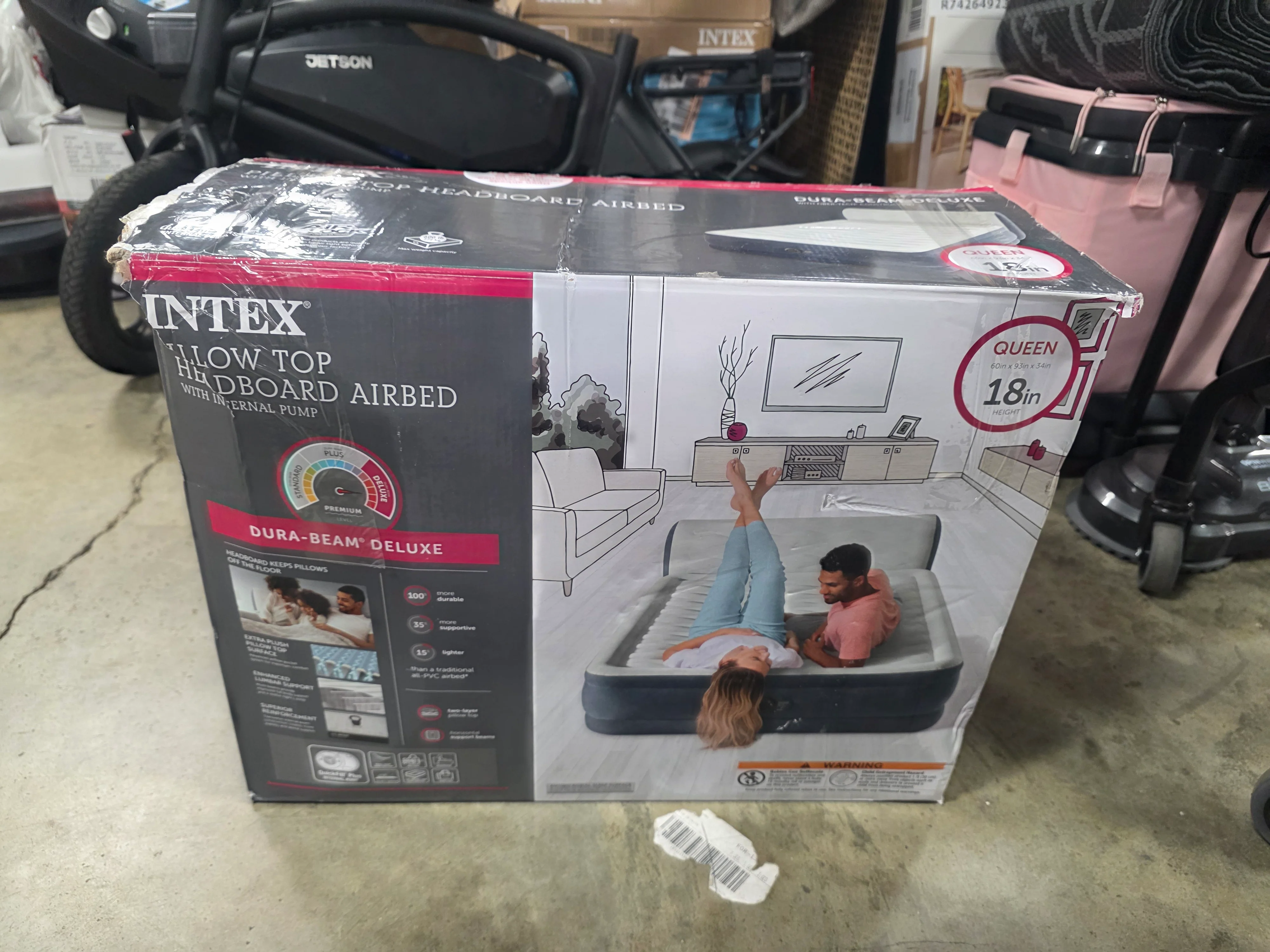 Pillow Top Air Mattress with Electric Pump and Headboard - Queen Size - Image 6
