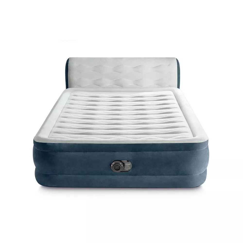 Pillow Top Air Mattress with Electric Pump and Headboard - Queen Size