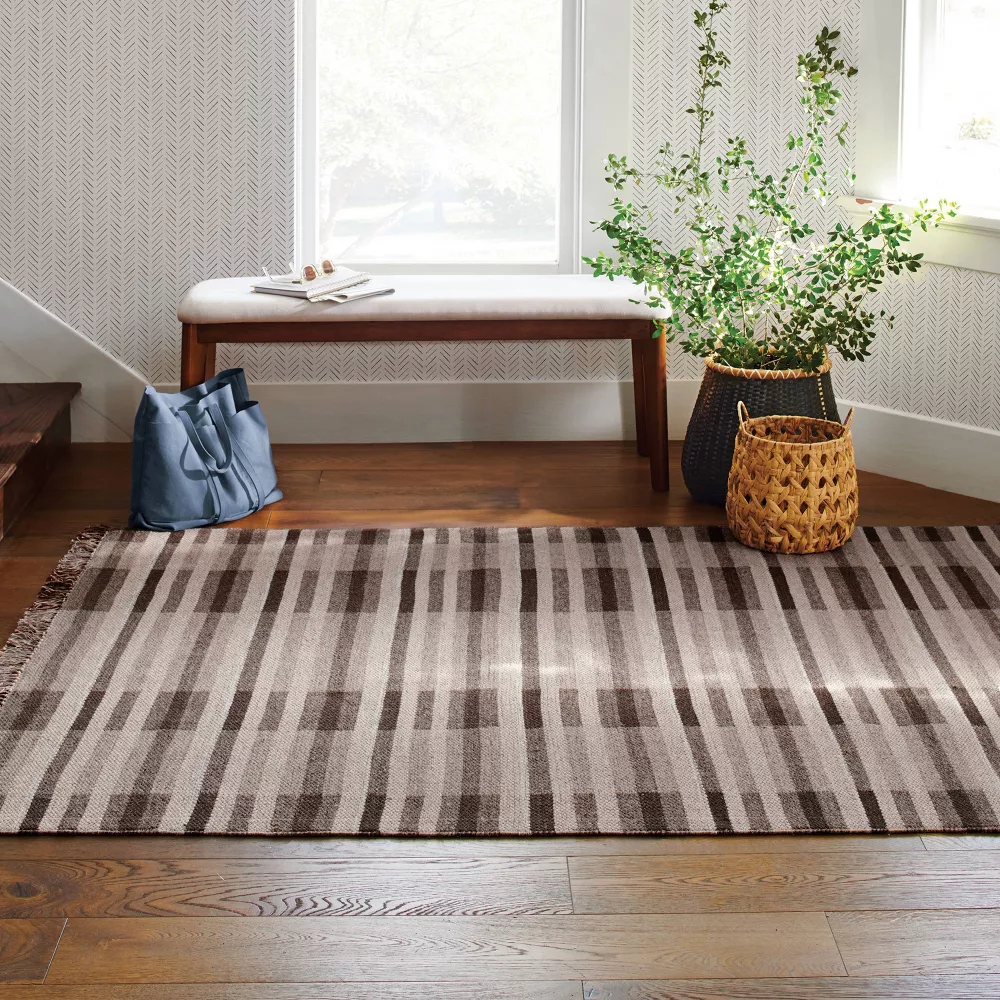 Plaid Rug Brown - 5x7 - Image 2