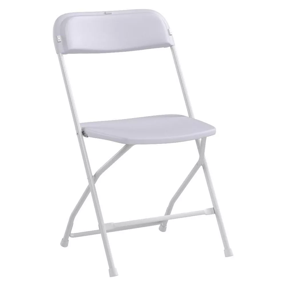 Plastic Folding Chair Portable Stackable Commercial Seat 10 Pack, White - Image 2