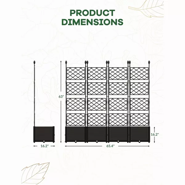 Plastic Plant Box with plastic Trellis, with Trellis Planter for Climbing Plant Outdoor Planter Box Privacy Screen, for Backyard Patio - Image 5