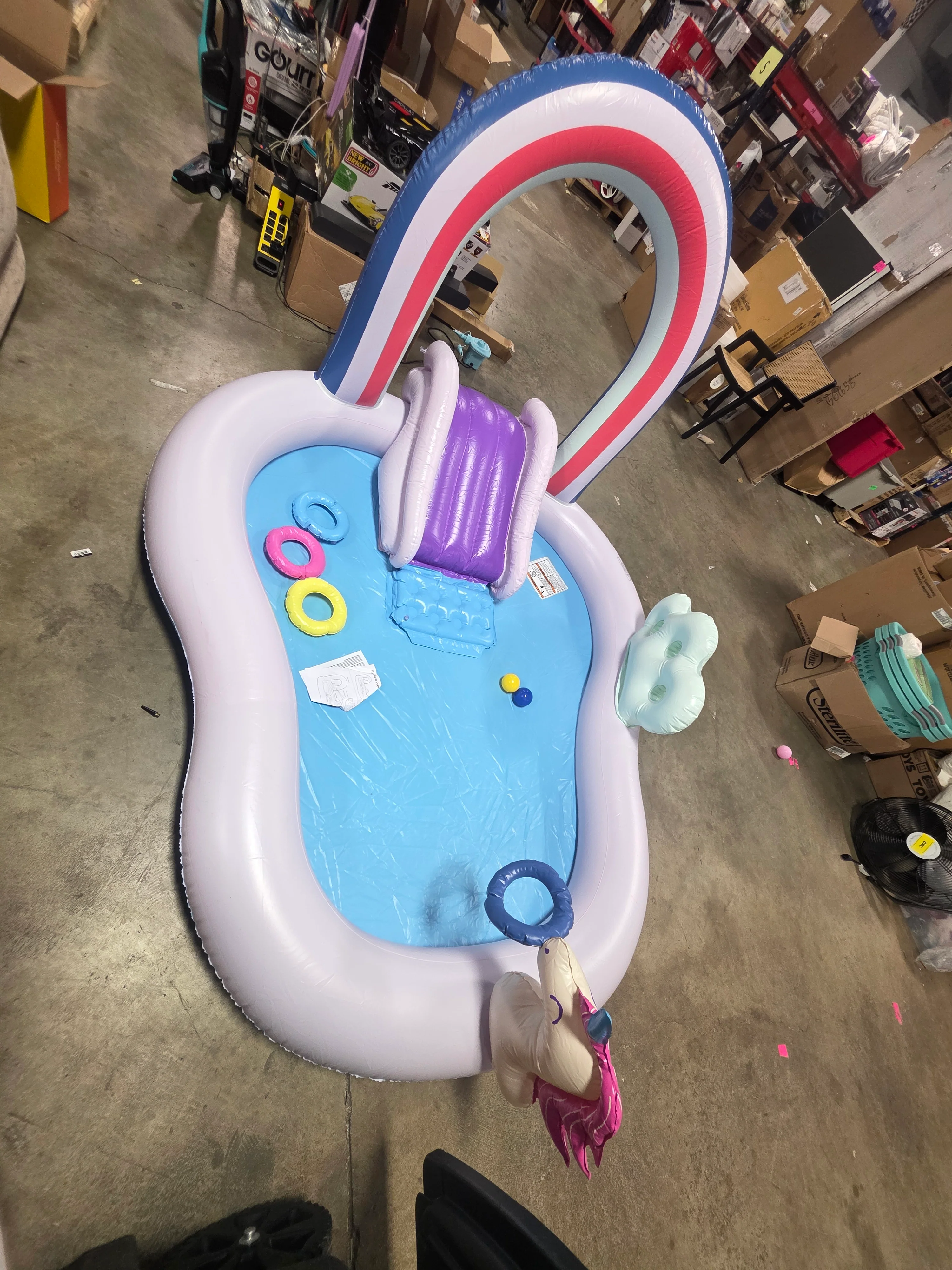 Play Center Update Novelty Kiddie Pool Rainbow - Inflatable, Water Sprays - Image 7