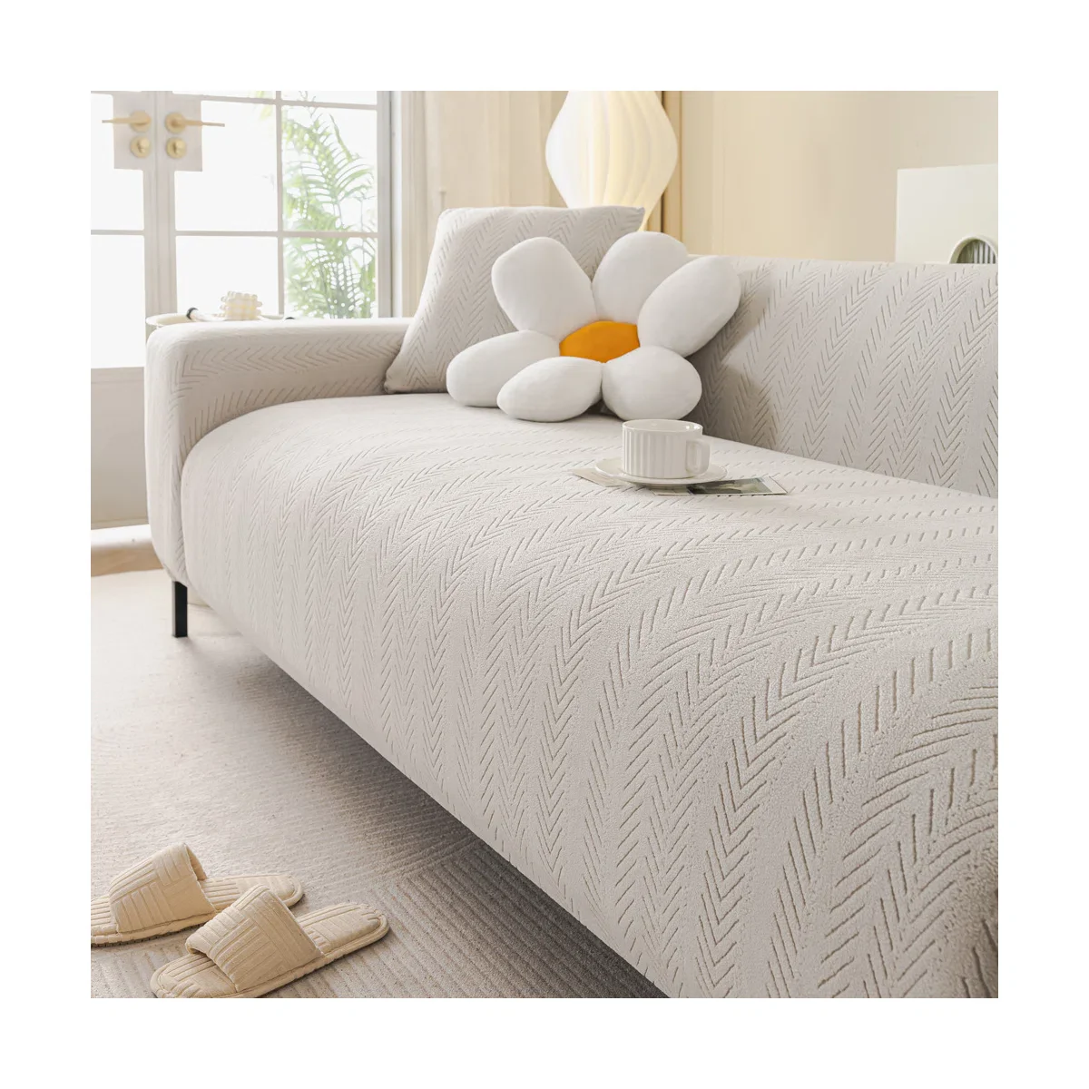 Plush Sofa Cover, Anti-Slip And Anti-Scratch Sofa Cloth - Image 2