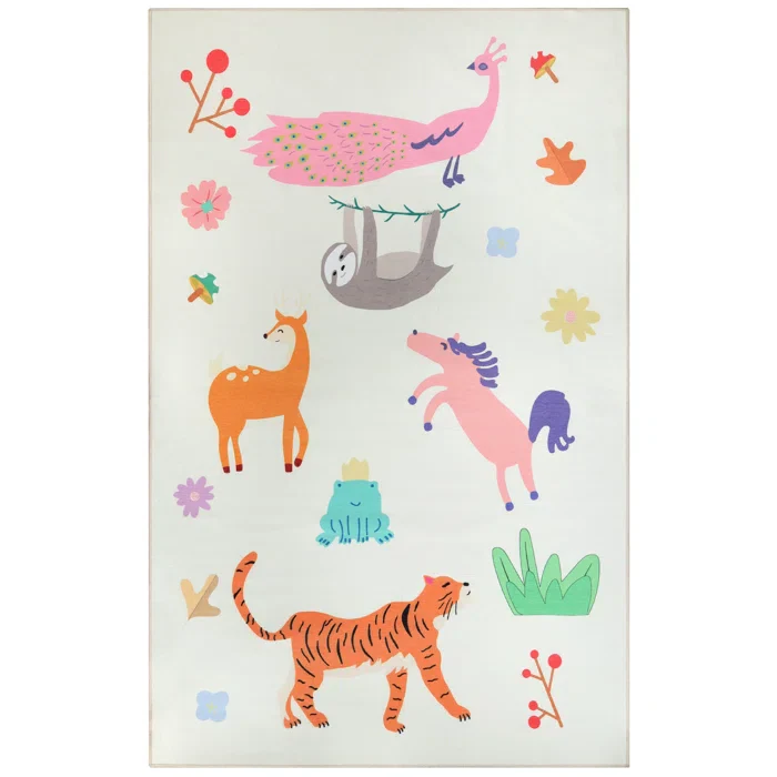 Polley Dinoventure Dinosaur Non-Slip Kids Area Rug 6' x 9'