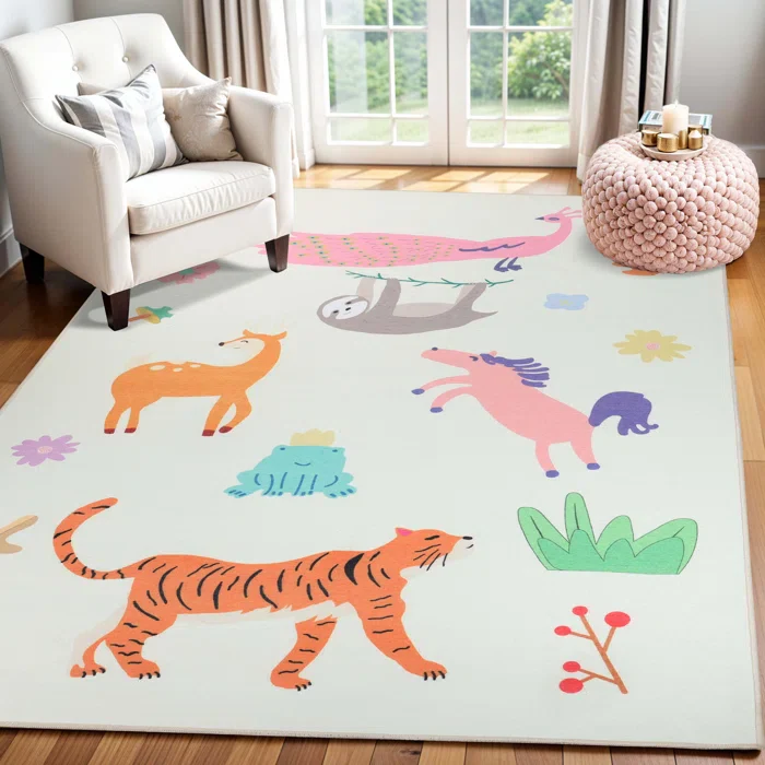 Polley Dinoventure Dinosaur Non-Slip Kids Area Rug 6' x 9' - Image 2