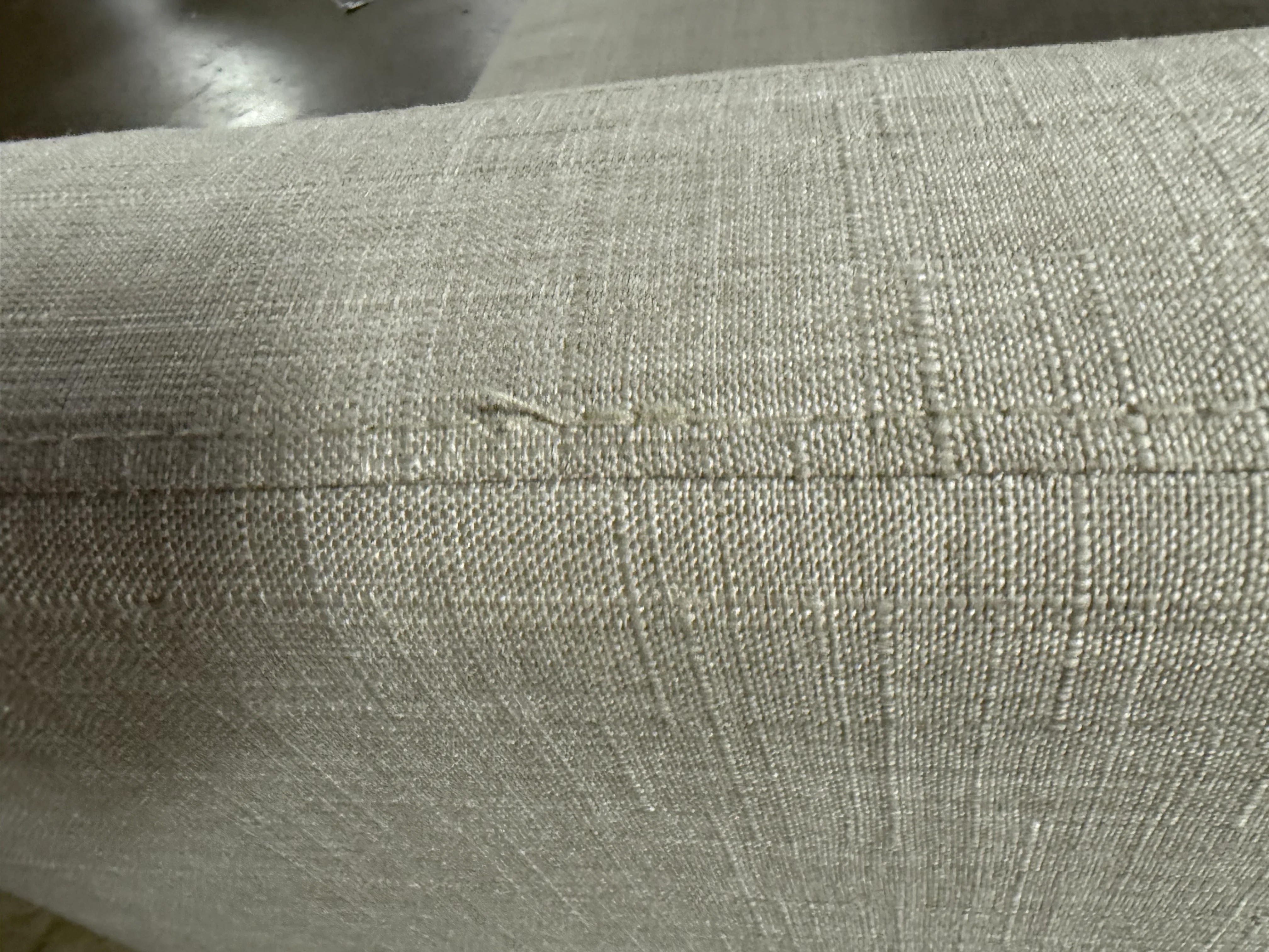 *Polyester Fabric Partial Sofa, Beige - Image 3