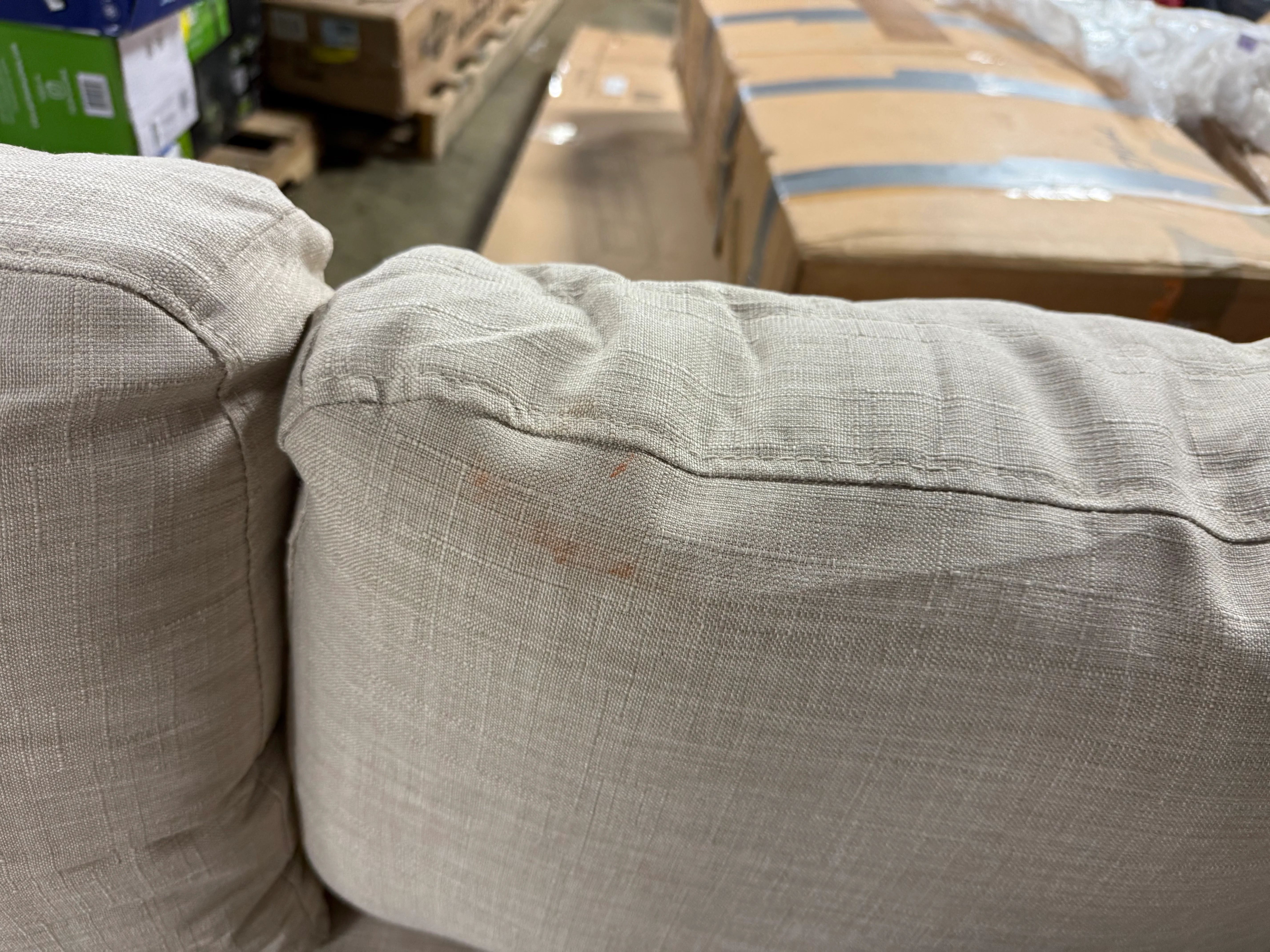 *Polyester Fabric Partial Sofa, Beige - Image 4