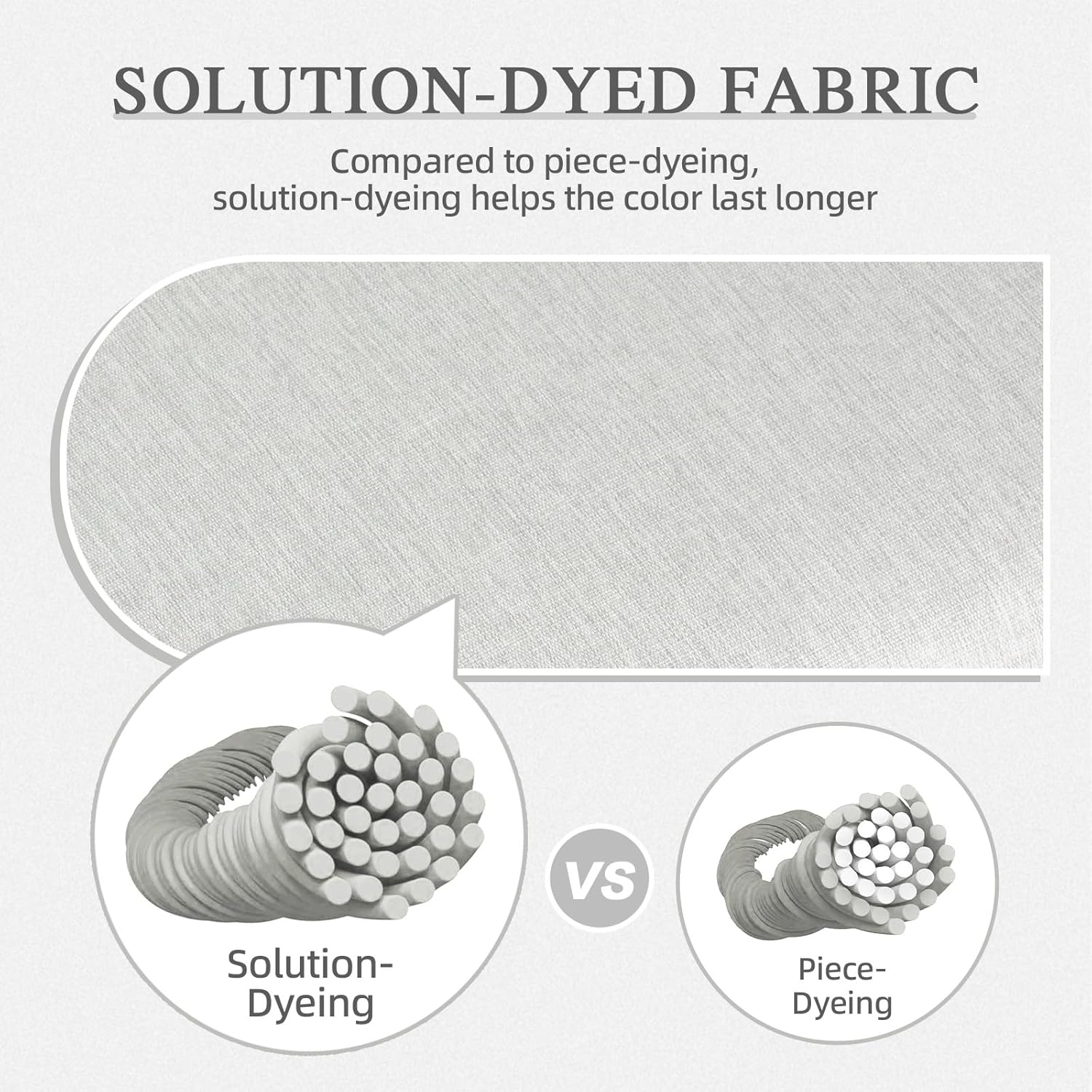 Polyester High Back Segmented Outdoor Chair Cushion, Set of 4, Grey - Image 5