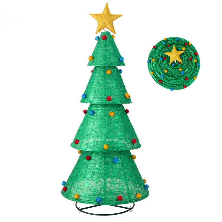 Pop-Up Christmas Tree with 200 Warm White LED Lights for Indoors & Outdoors - Image 4
