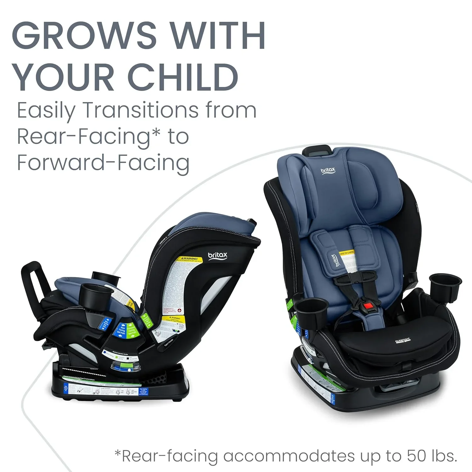 Poplar S Narrow Convertible Car Seat - Arctic Onyx, final cut - Image 4