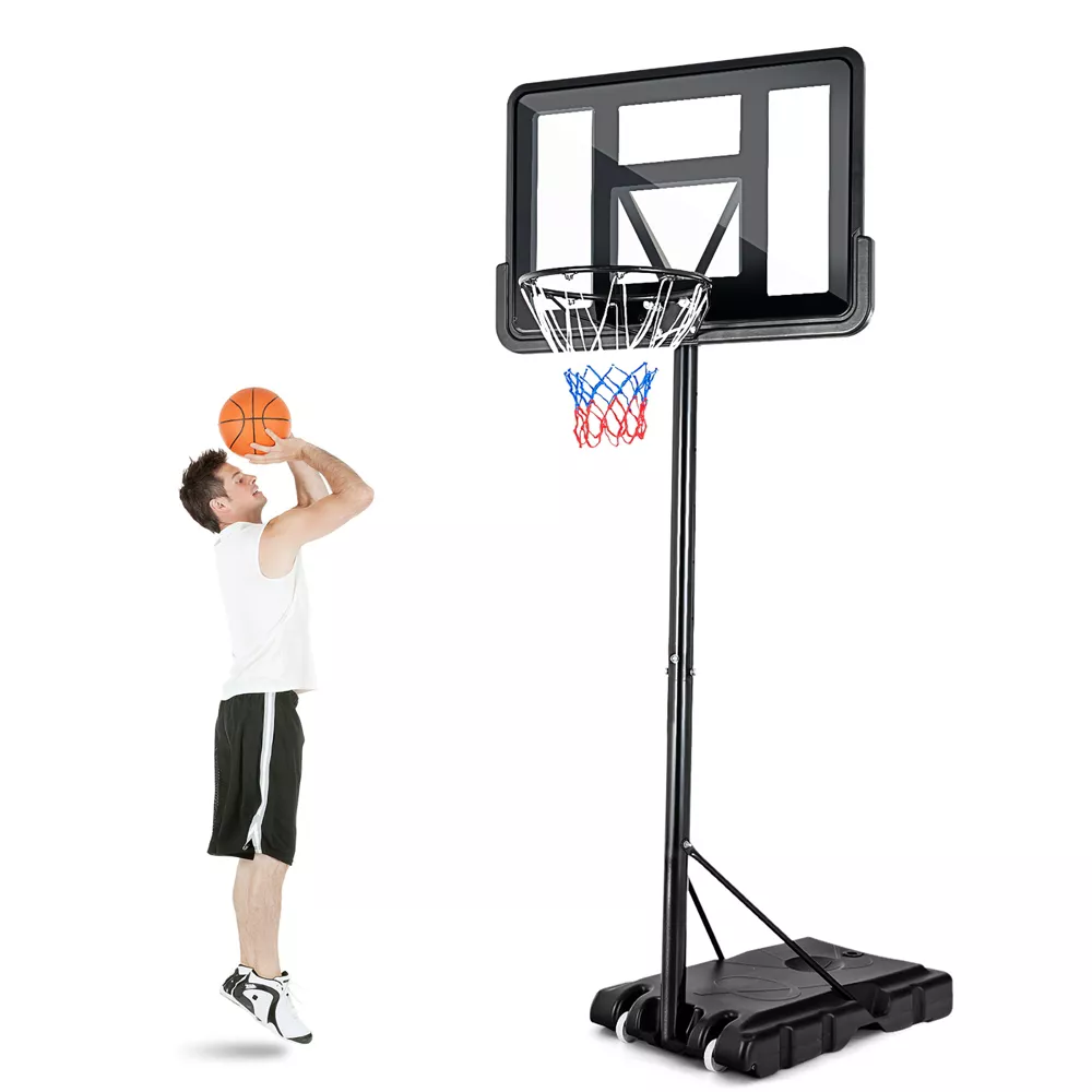 Portable Basketball Hoop Stand Adjustable Height W/Shatterproof Backboard Wheels