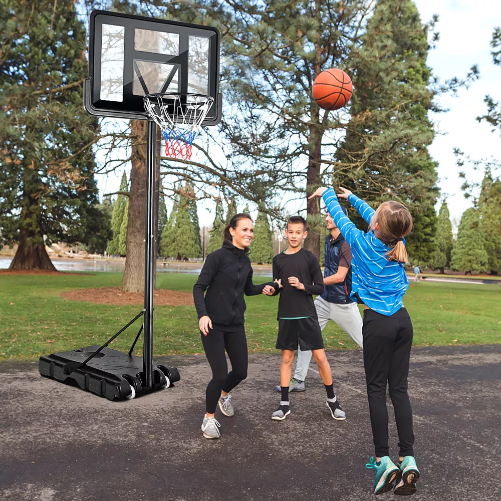 Portable Basketball Hoop Stand Adjustable Height W/Shatterproof Backboard Wheels - Image 5