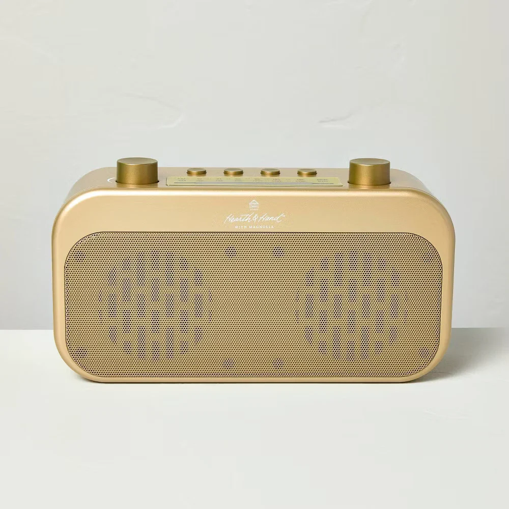 Portable Brass Finish AM/FM Bluetooth Radio SHOWROOM ITEM