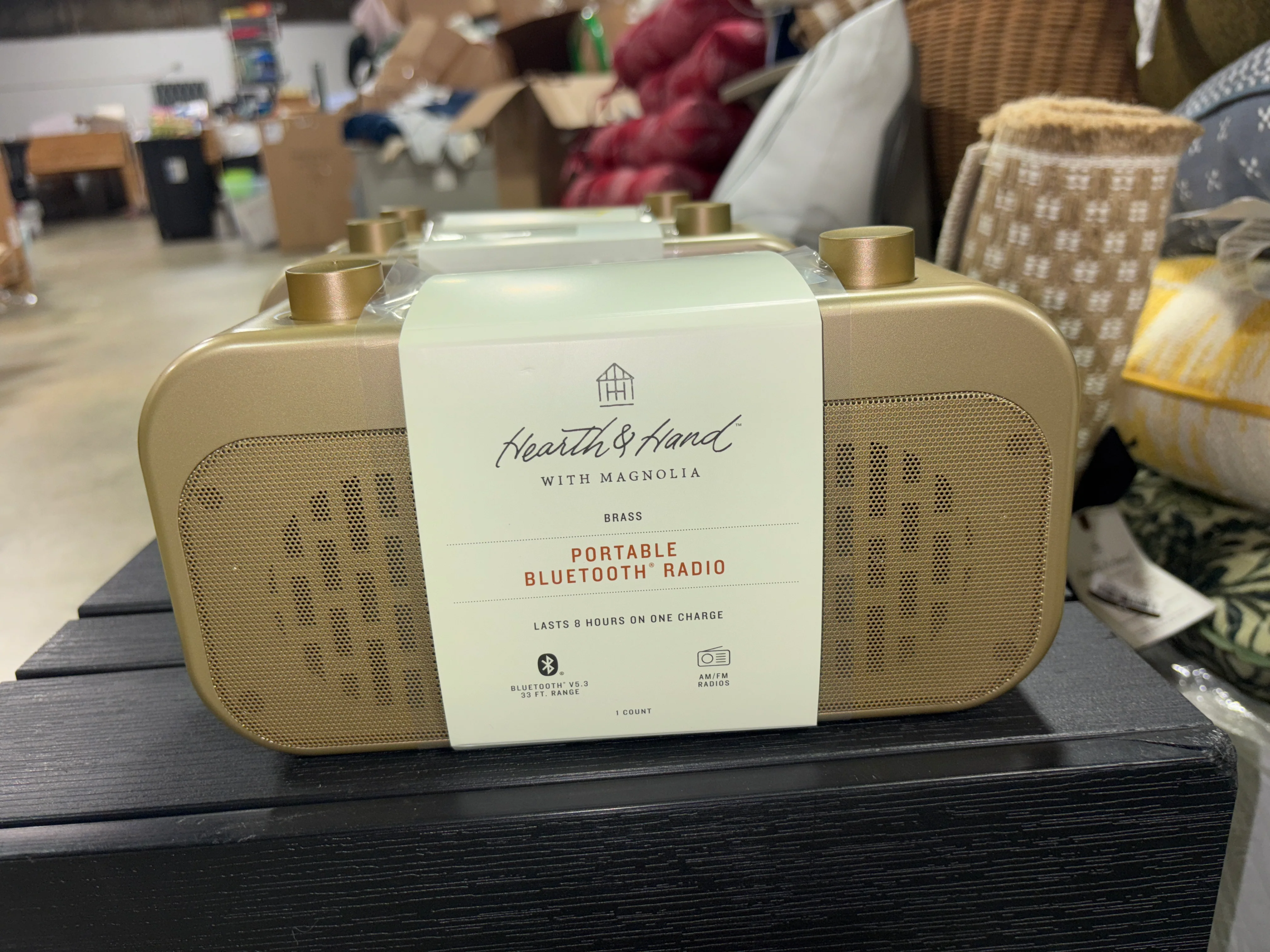 Portable Brass Finish AM/FM Bluetooth Radio SHOWROOM ITEM - Image 2