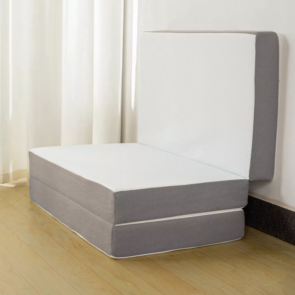 Portable Tri Folding Gel Memory Foam Mattress