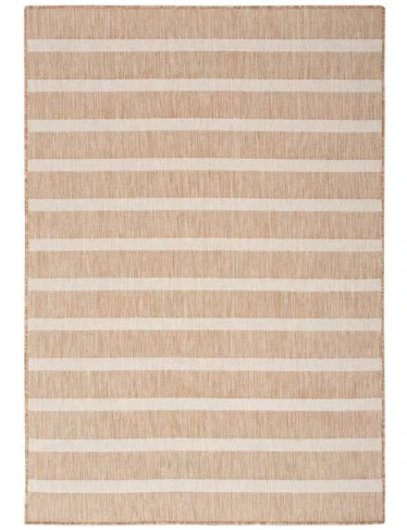 Positano Beige Ivory 7 ft. x 10 ft. Stripes Contemporary Area Rug