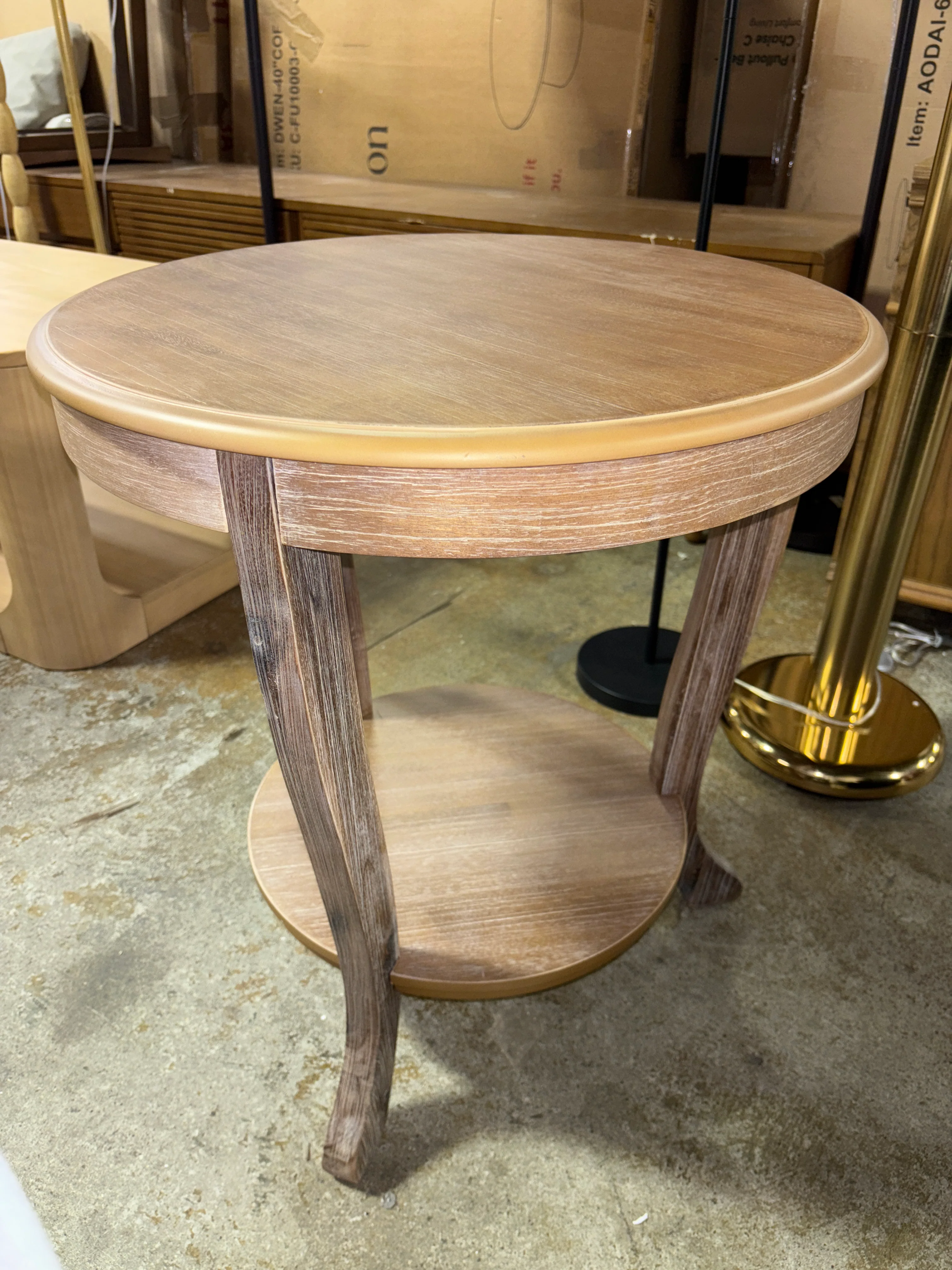 Powell Dermott Transitional Side Table in Natural SHOWROOM ITEM - Image 4
