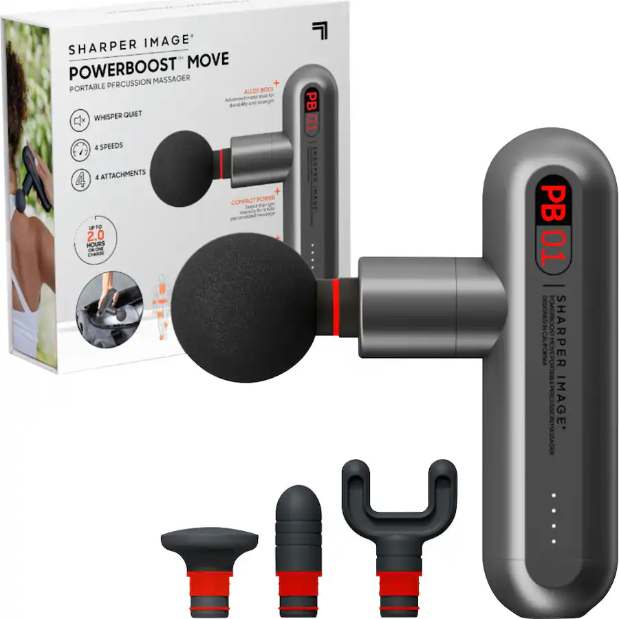 Powerboost Move Deep Tissue Travel Percussion Massager - Gray - Image 5