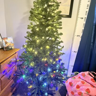 Pre-Lit Alberta Spruce Mini Artificial Christmas Tree, final cut - Image 2