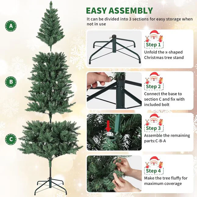 Pre-Lit Christmas Tree with 500 LED Lights, - Image 5