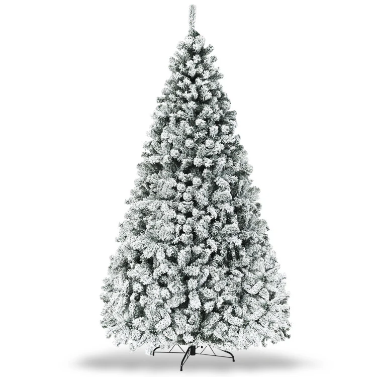 Pre-Lit Premium Snow Flocked Hinged Artificial Christmas Tree