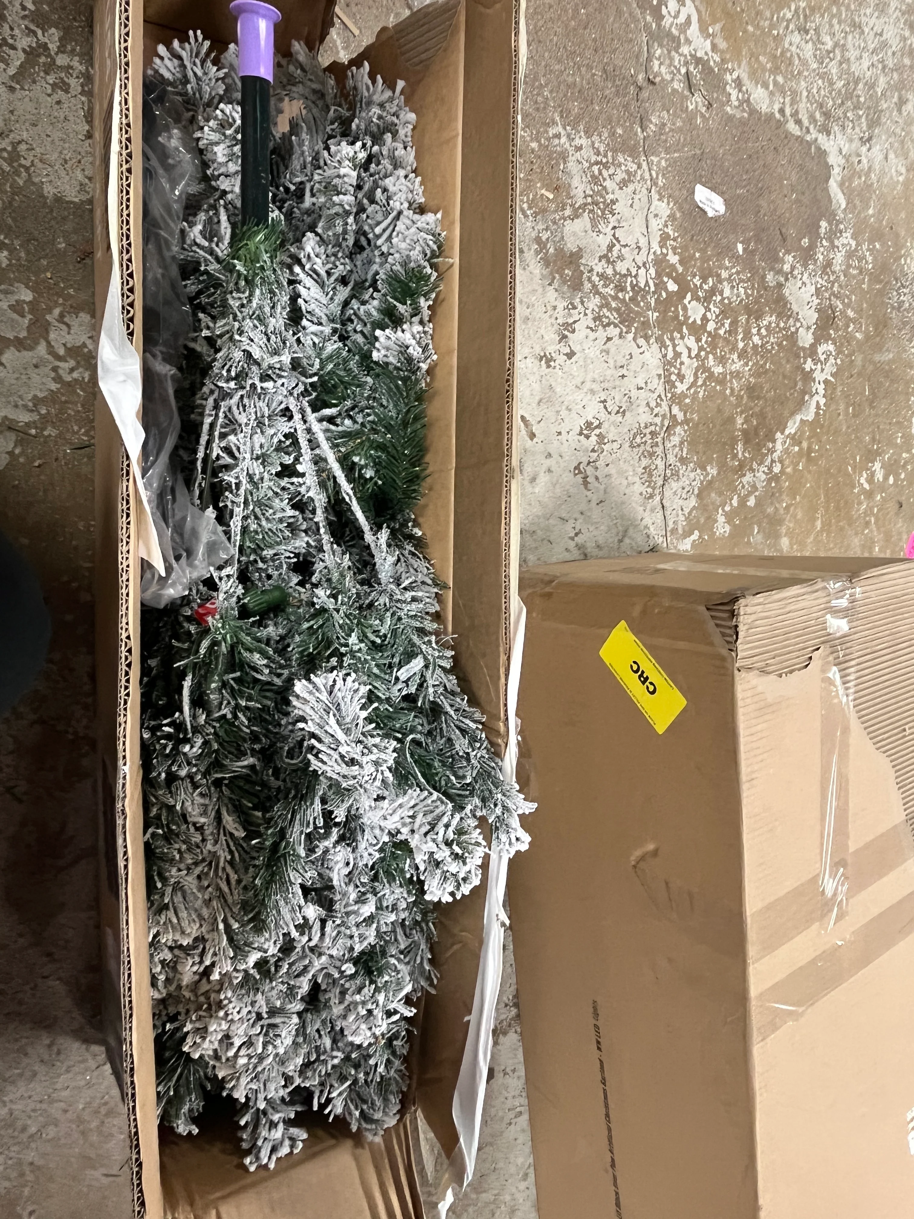 Pre-lit White Artificial Spruce Christmas Tree - Image 6