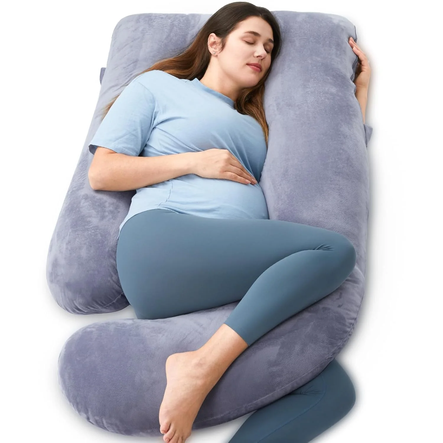 Pregnancy Pillows for Sleeping, U Shaped Full Body Maternity Pillow with Removable Cover