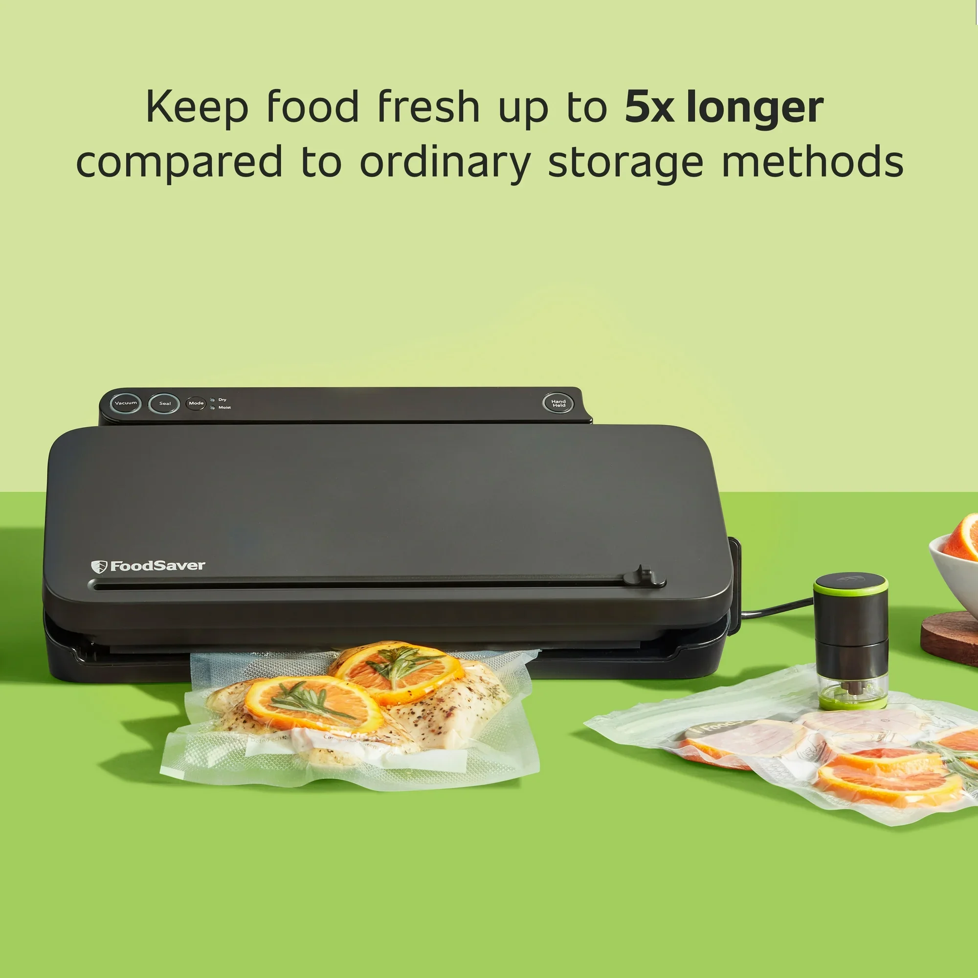 Premier Multi-Use Food Preservation System, Vacuum Sealing Machine with Built-In Handheld Sealer, Matte Black - Image 5