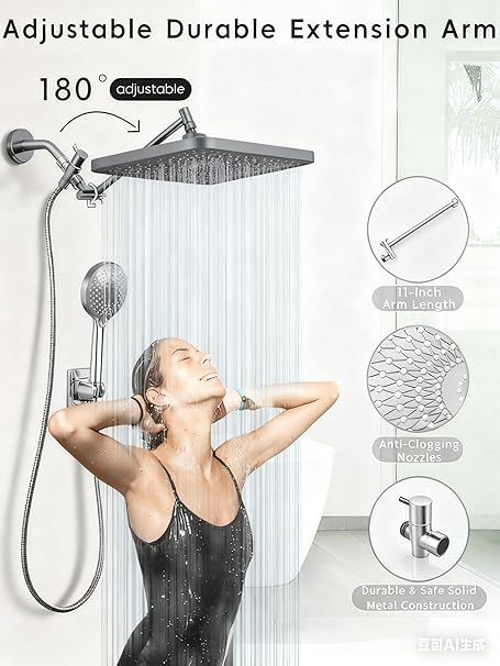 Premium Rain Shower Head with Handheld Spray - Image 2