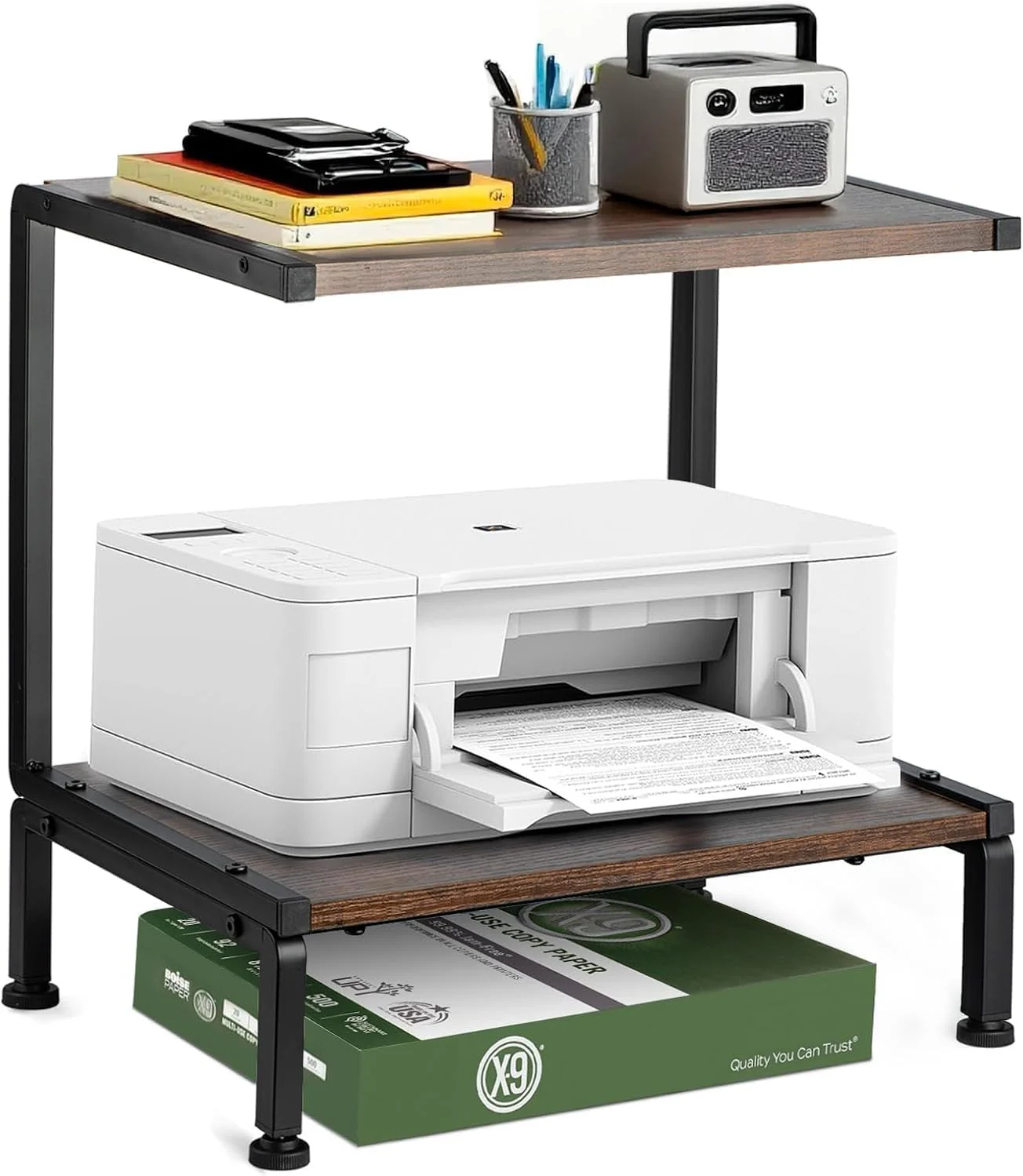 Printer Stand with Storage for Desk, 2 Tier Desk Organizer