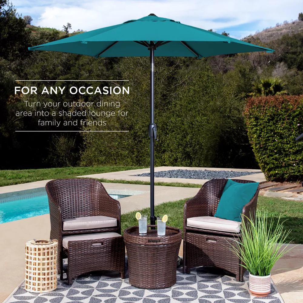 Heavy-Duty Outdoor Market Patio Umbrella w/ Push Button Tilt, Easy Crank - Image 5